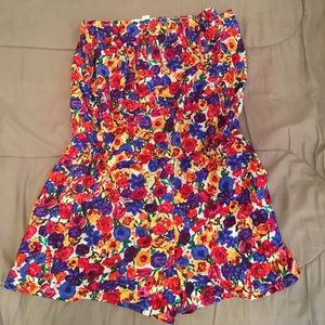 Strapless floral Print Jumpsuit Medium